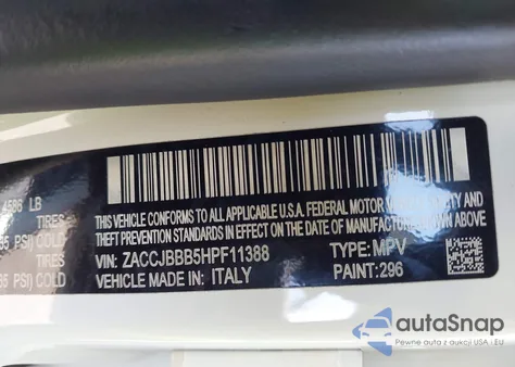 2017 Jeep Renegade Latitude 4X4 из США, поврежденный, VIN ZACCJBBB5HPF11388